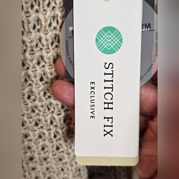 RD Style Womens Open Front Cardigan Delicate Knit Beige Cream Medium New - Picture 10 of 12